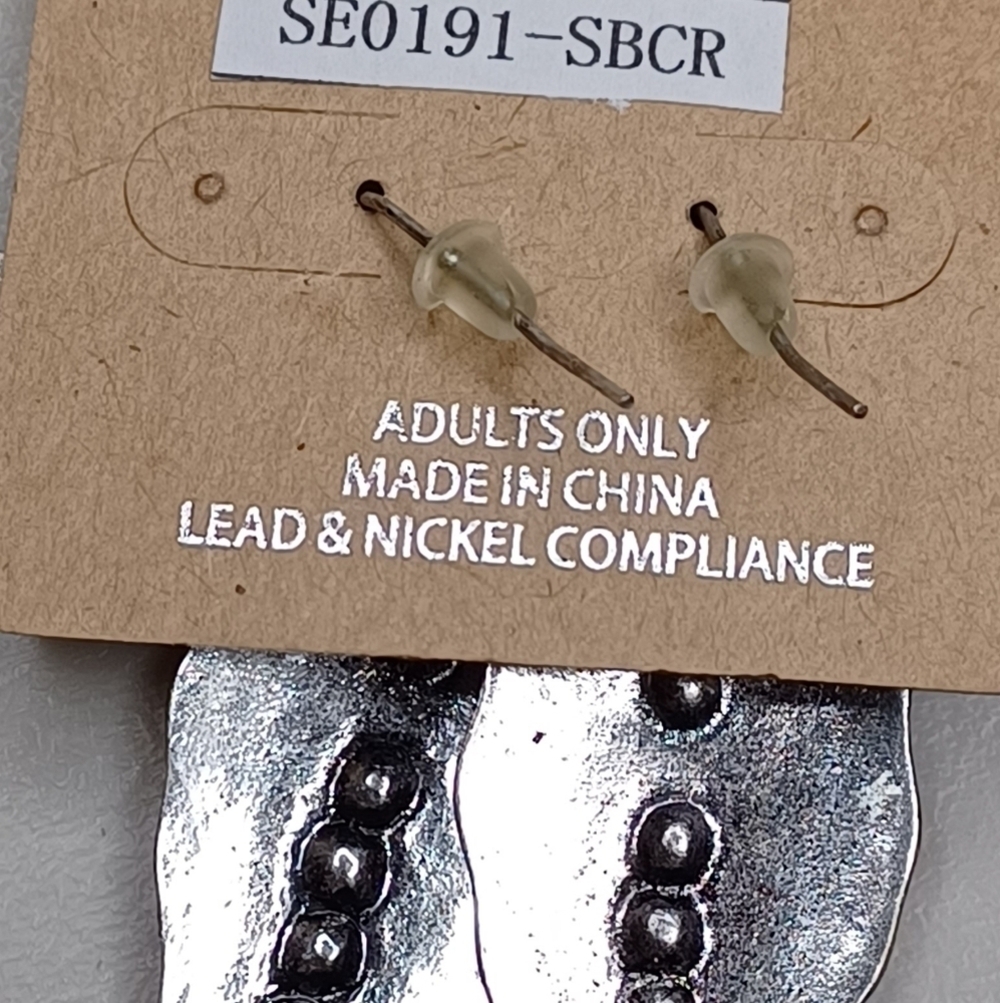 Boho Aztec Steer Cow Skull Longhorn Earrings - Picture 6 of 6